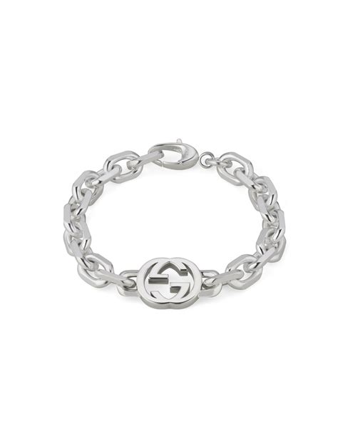 bracciale gucci con doppia g|Bracciale Gucci Interlocking G in Argento .